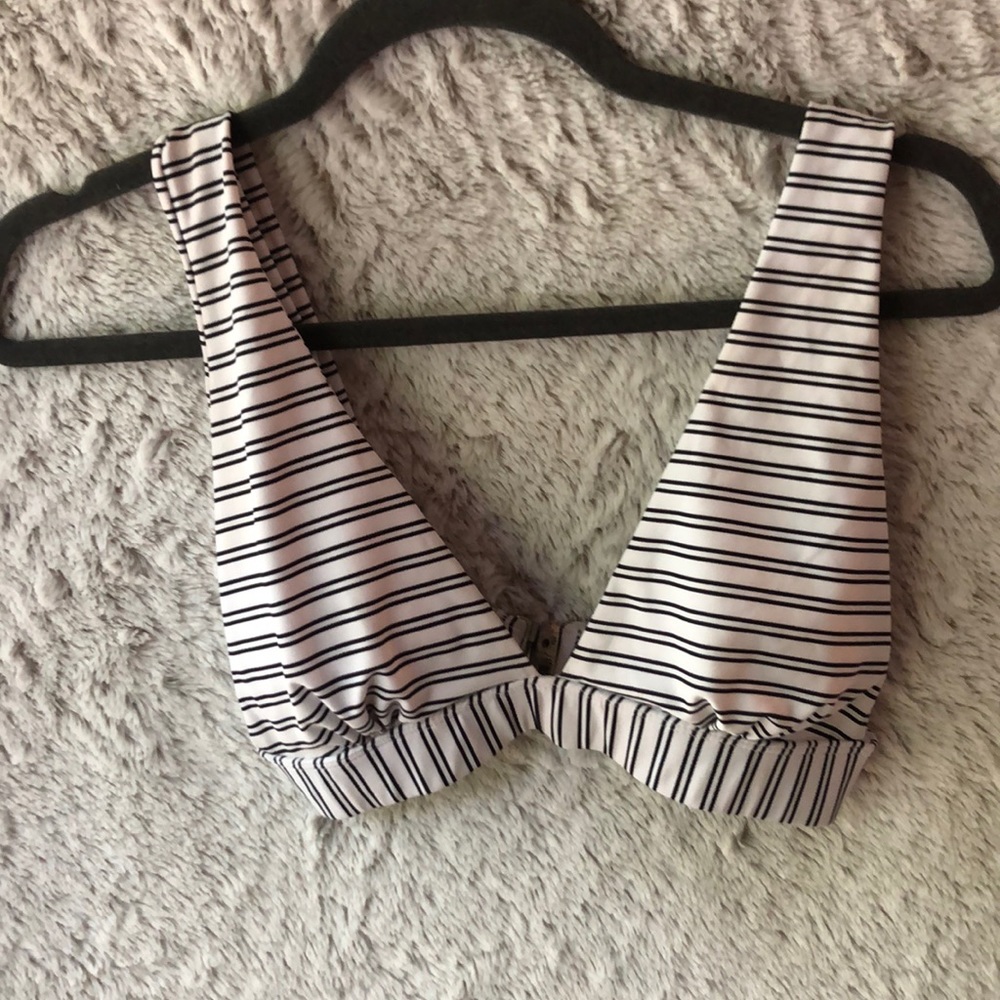 Black and White Strip Bathing Suit Top